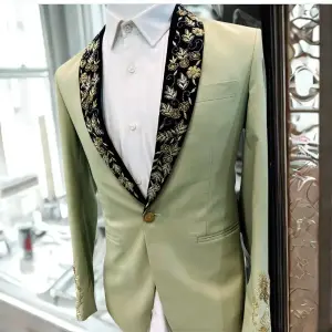 Luxury Olive Green Zardoji Men’s Blazer